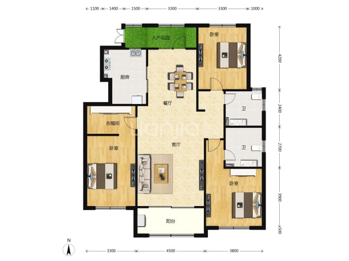 乾园燕熙台--建面 149.63m²