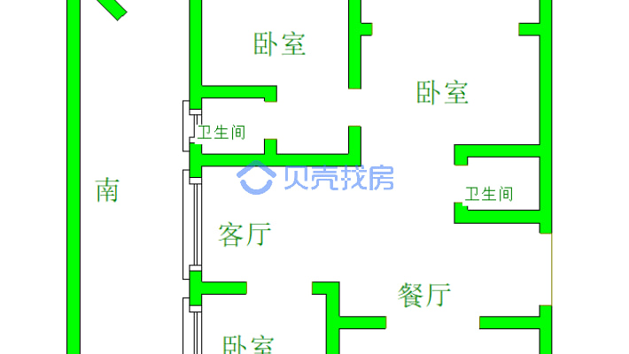滨江明珠 3室2厅 西南-户型图