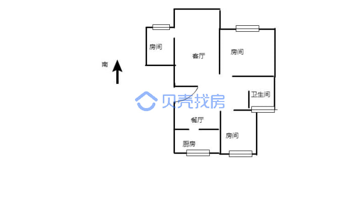 景江华庭 3室2厅 南 北-户型图