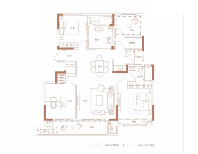 奥克斯姑溪晓著--建面 127m²