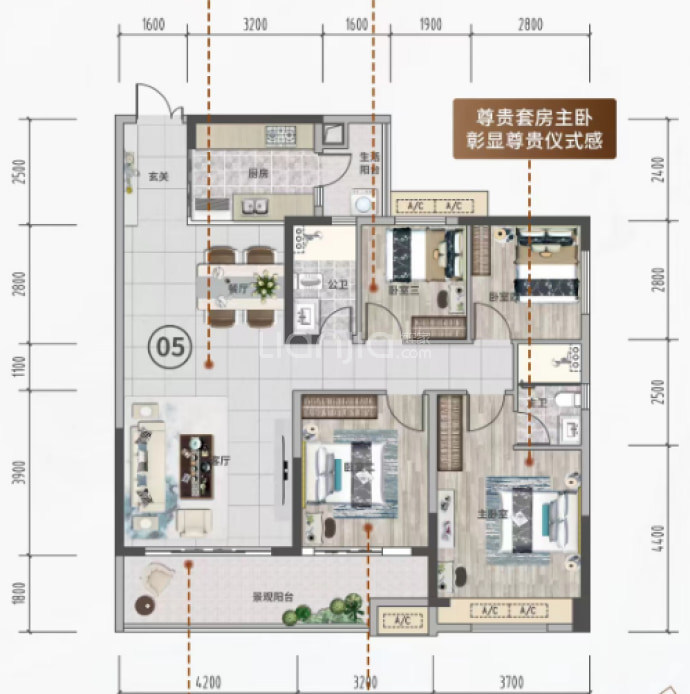 翔顺筠州小镇花园--建面 136.21m²