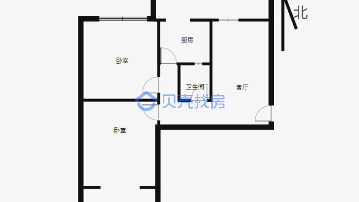 太原路小区85.6平米两室5楼房主急售-户型图