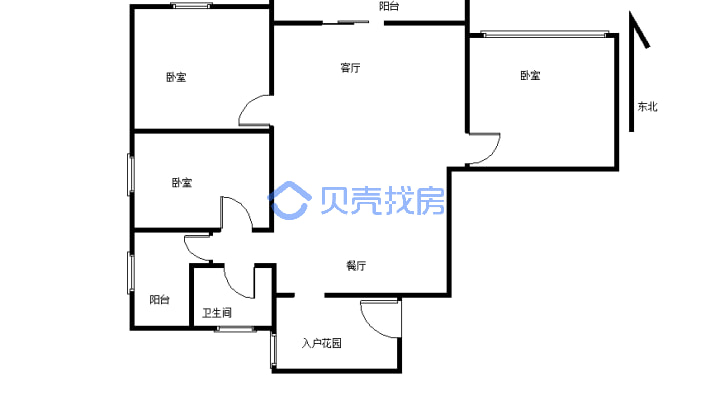 江景大三房，上学离特近繁华地段成熟区域-户型图