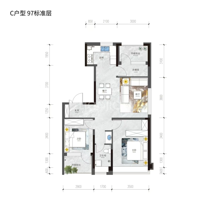 金辰德兴云墅--建面 97m²