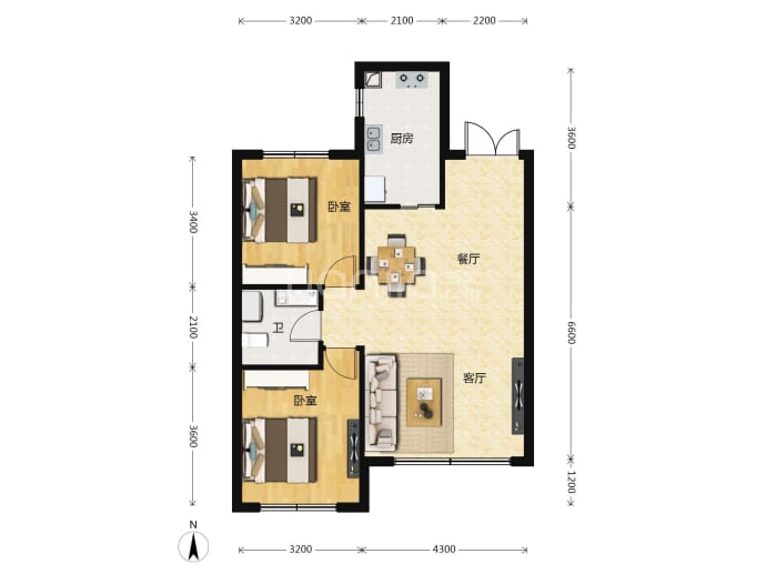 尚河园--建面 91.97m²