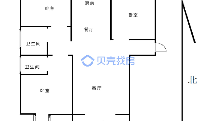 德高公园壹号  电梯现房 通透户型 3房毛坯-户型图