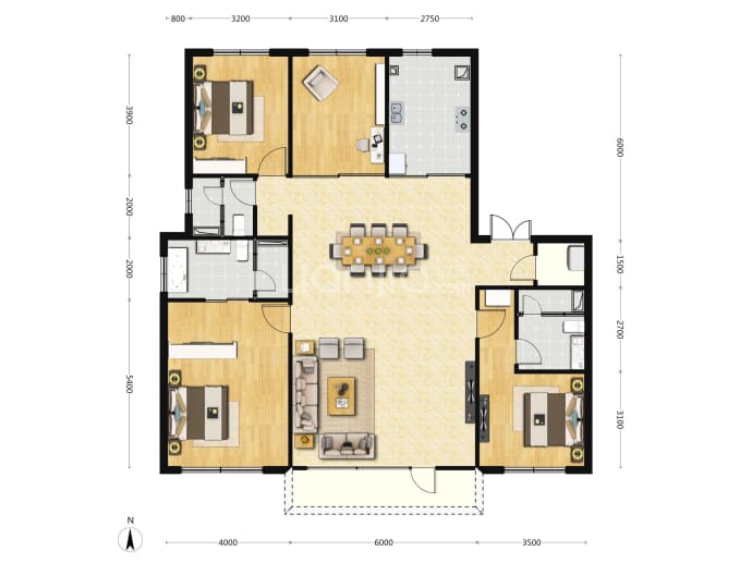 北京城建玺院--建面 206m²