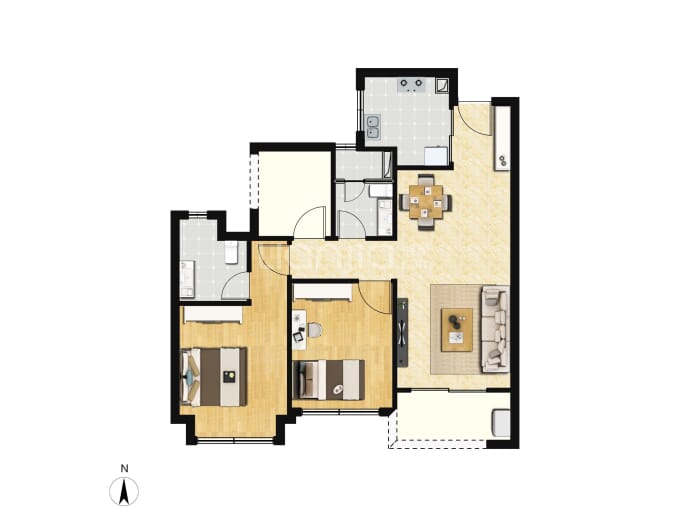 越秀星汇文瀚--建面 85m²