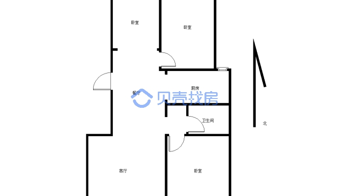 精装修婚房 凤凰层三室！有眼缘，看房有钥匙-户型图