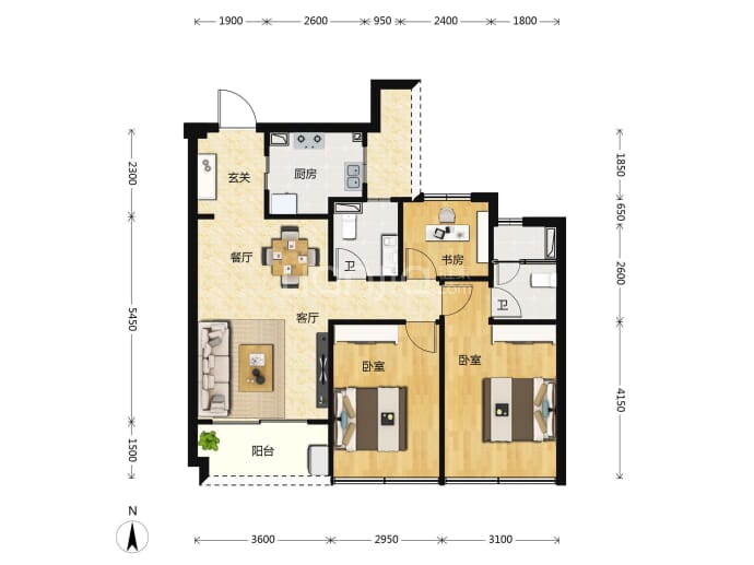 锦上悦华里--建面 89m²