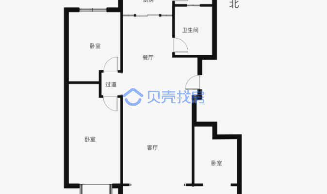 121华兵旁电梯精装3室 低公摊 带家具家电-户型图