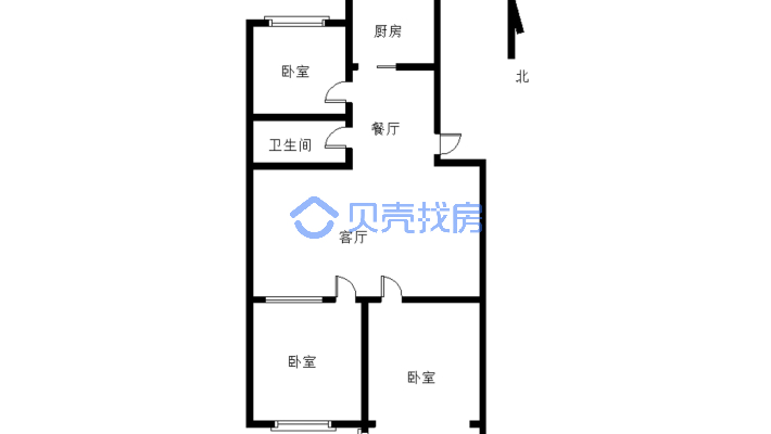 富贵园 3室1厅 南 北-户型图