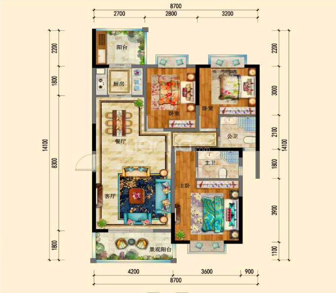 版纳上品--建面 120.24m²