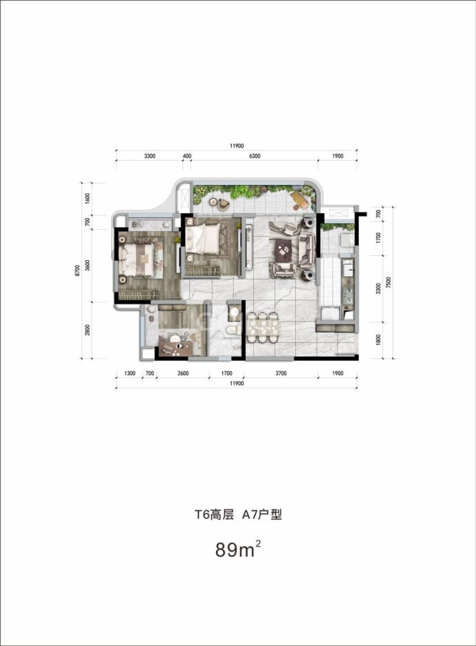 环球融创未来城--建面 89m²