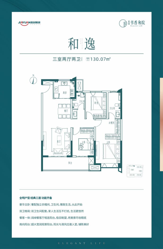 嘉园蓝湖九郡--建面 130.07m²