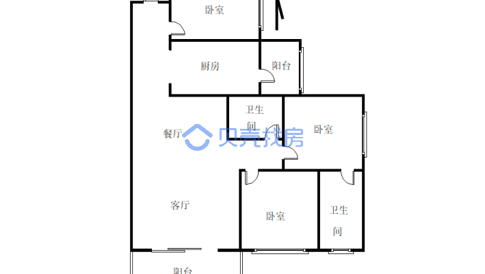 下西新小区，朝南低楼层，采光充足，视野好。-户型图