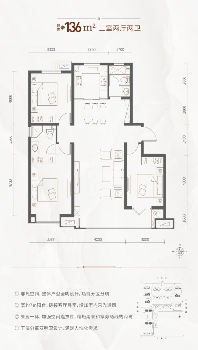 水岸名都三期--建面 136m²