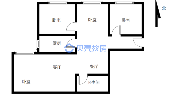 首付2万   四室格局   纯纯精装  密码锁看房-户型图