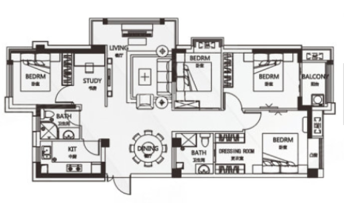 悦江府--建面 112m²