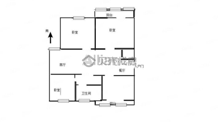 新月园  万达商圈  拎包入住 有车库  看房方便-户型图