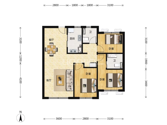 长安悦玺--建面 104m²