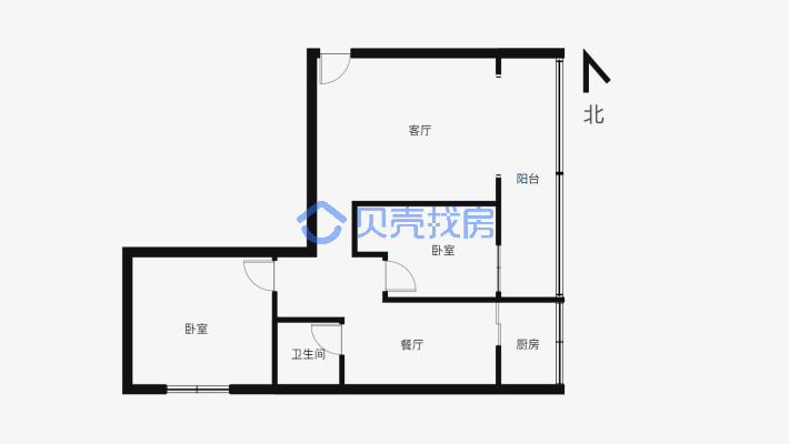 广袤小区 2室1厅 东 西-户型图