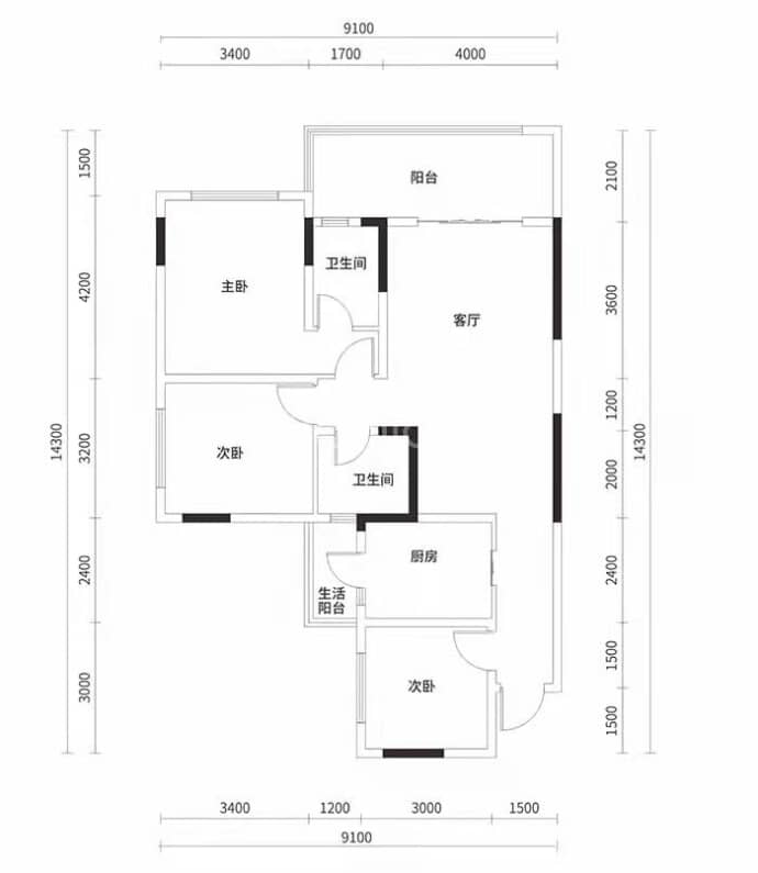 阳光浣溪台--建面 105m²