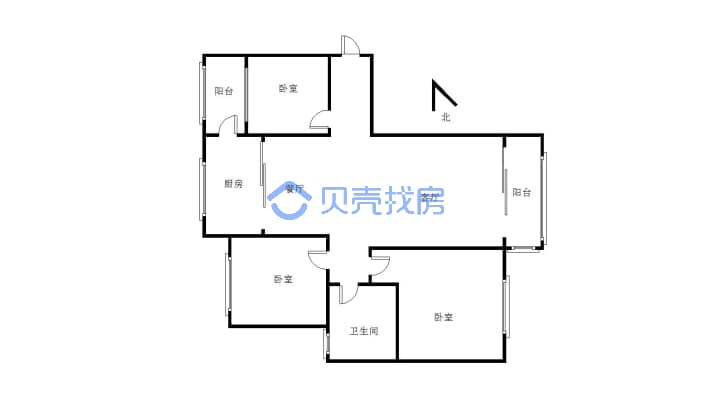 广元碧桂园 3室1厅 南-户型图