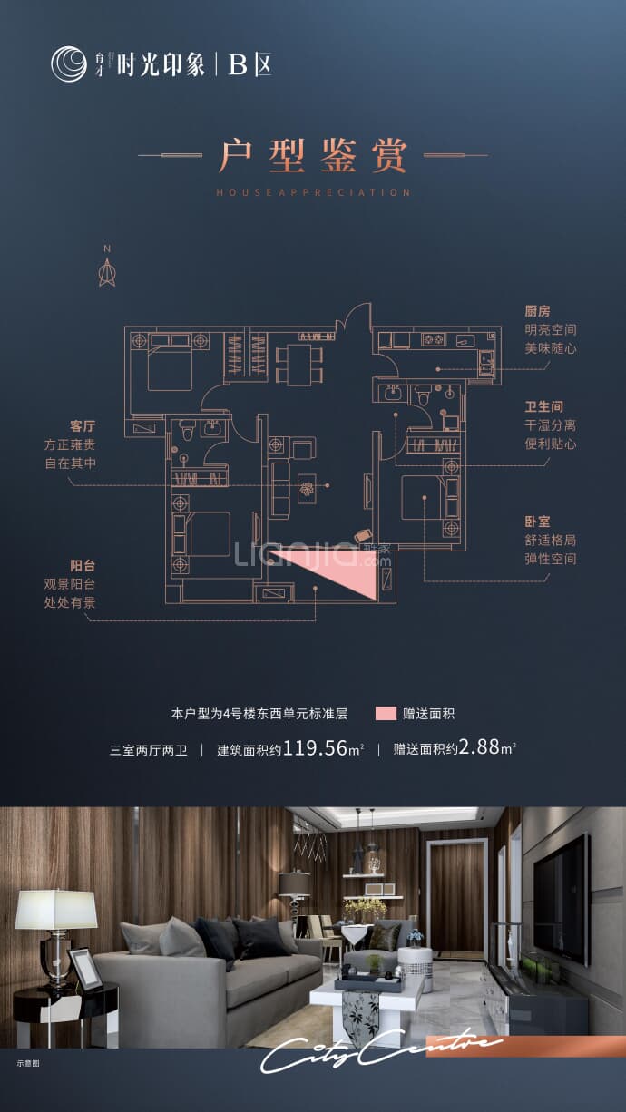 育才•时光印象B区--建面 119.56m²