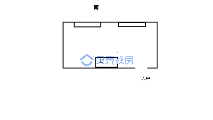 百盛国际 90平米 写字楼  阳光刺眼-户型图