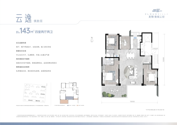 龙翔奥城云樾--建面 143m²