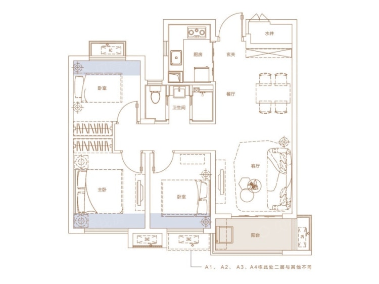 華髮未來城3室2廳1衛戶型圖