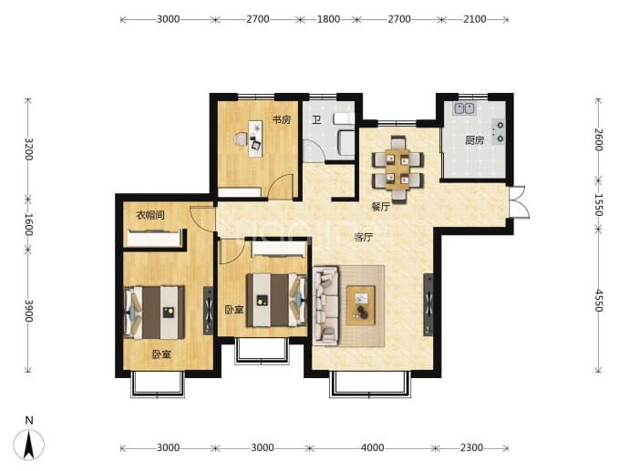 兵一学府--建面 116.69m²