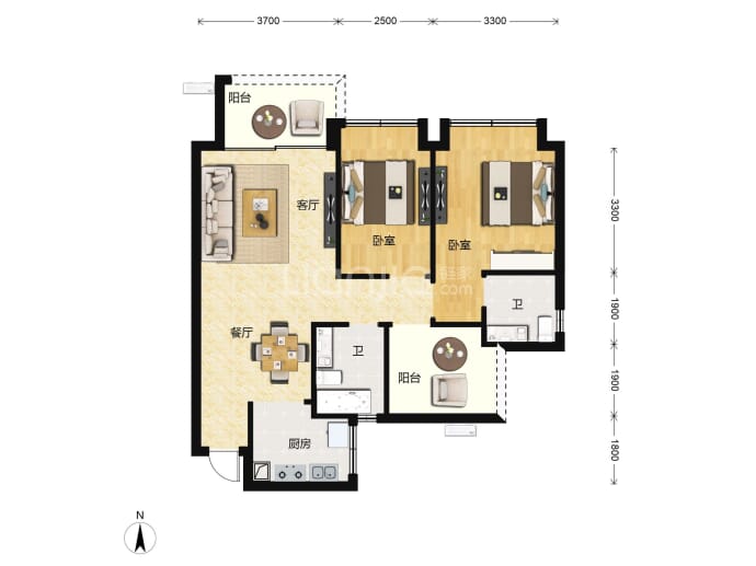 恒福天悦--建面 88m²