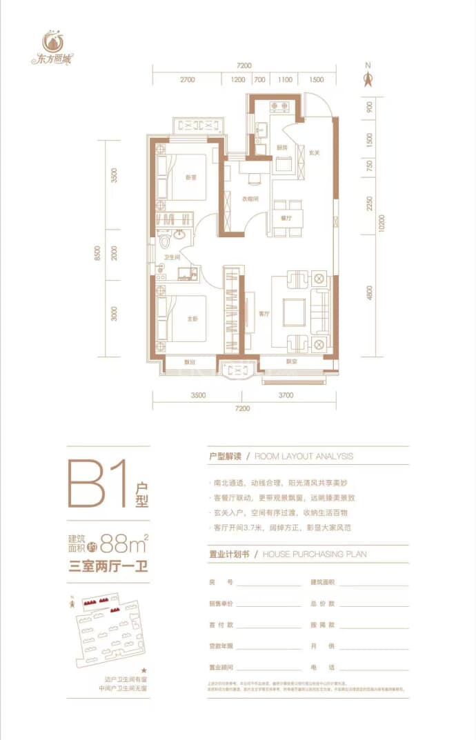 东方丽城--建面 88m²