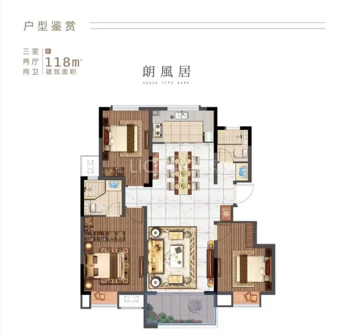 蓝光珑熹城--建面 118m²