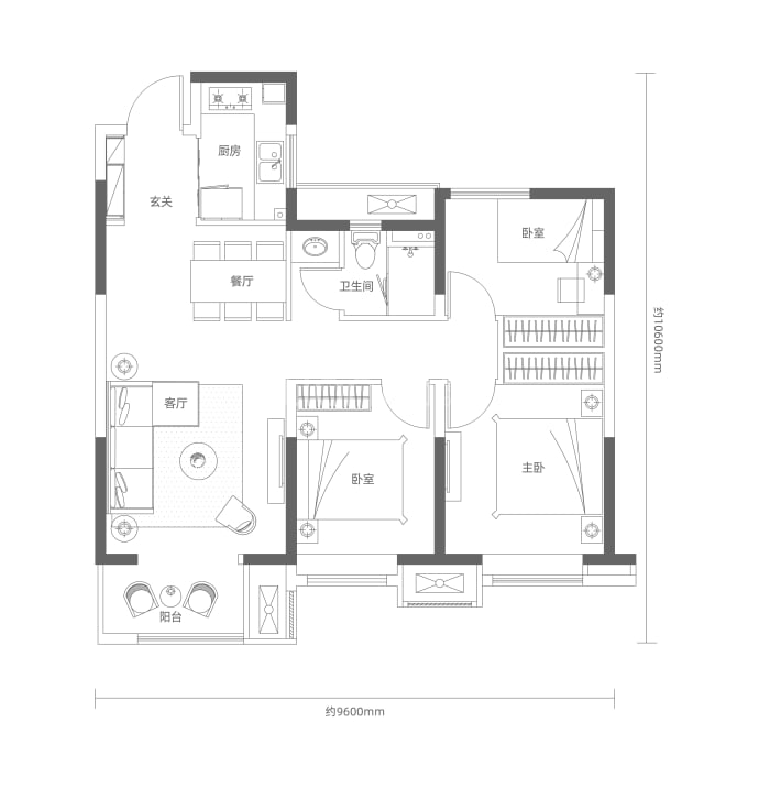 西咸城投新华阙--建面 96m²