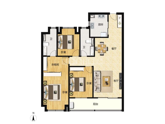 恺德信达樾景臺--建面 118m²