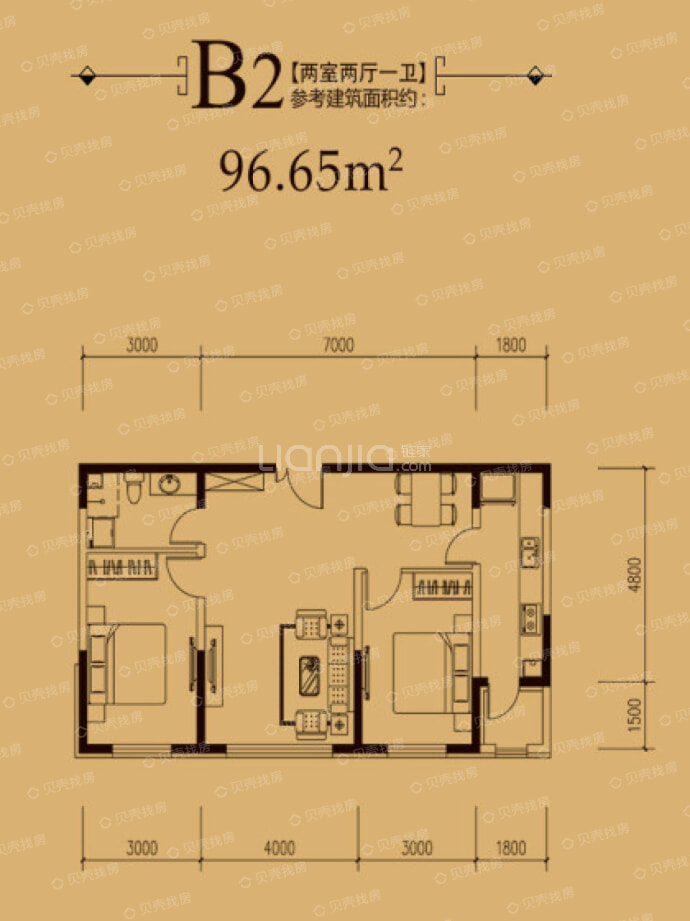 爱达·壹号--建面 96.65m²