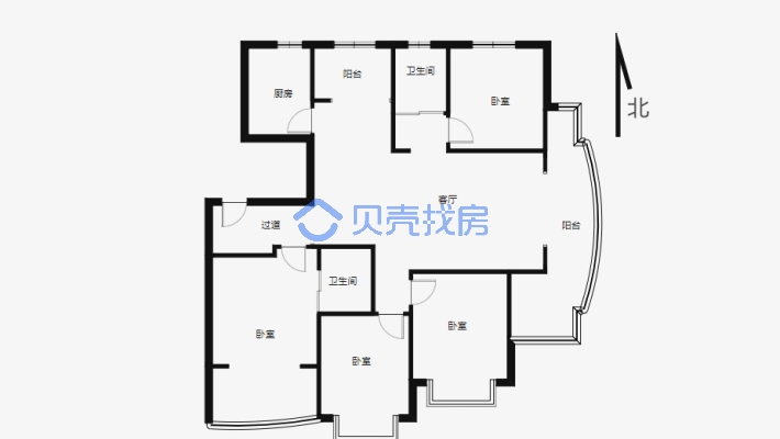上海城 4室2厅 南 北-户型图