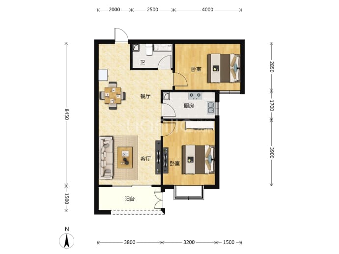 盛紫中央公园--建面 85.52m²