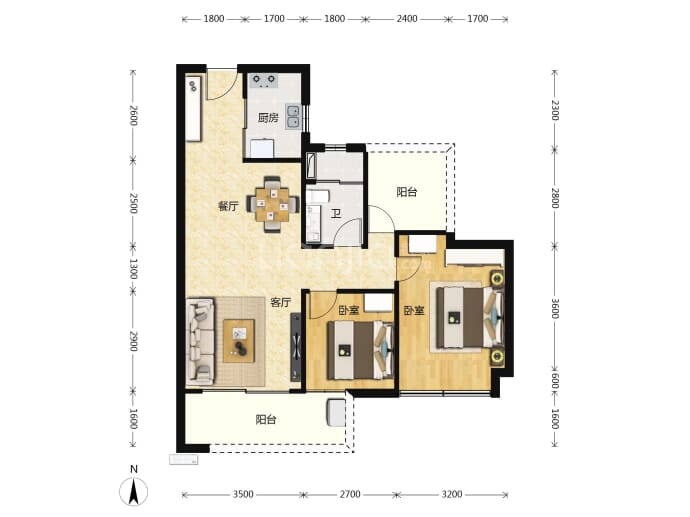 九颂和禧府--建面 86m²