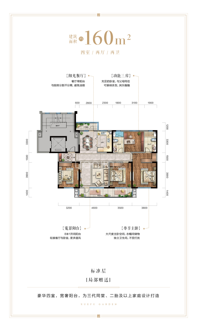 利和学府花园--建面 160m²