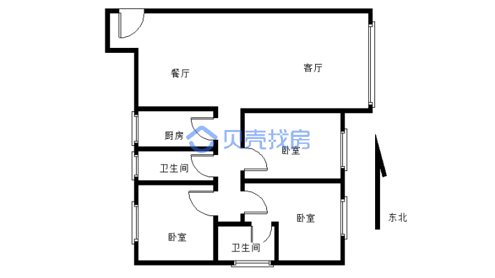 昌宏锦苑 3室2厅 西南-户型图