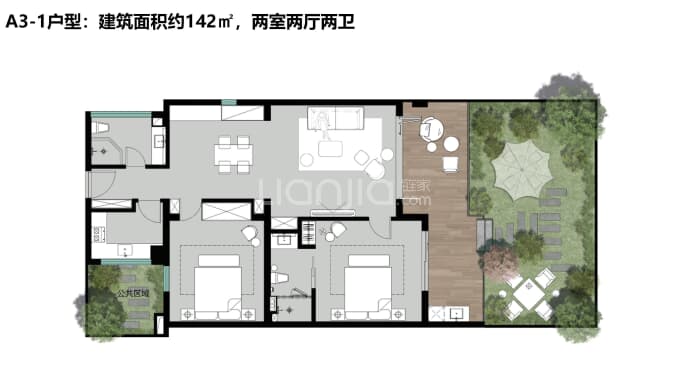 大理半山艾迪--建面 142m²