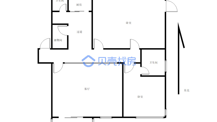 温州商城3楼150平的平台房 户型方正-户型图