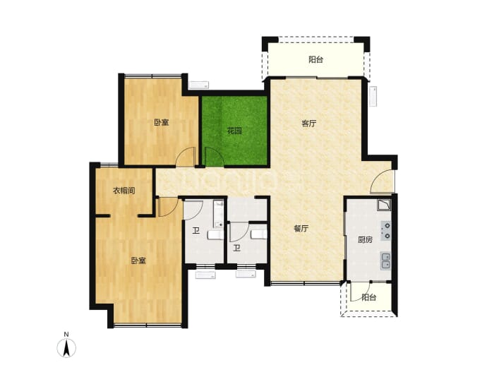 鸿安花园--建面 105m²