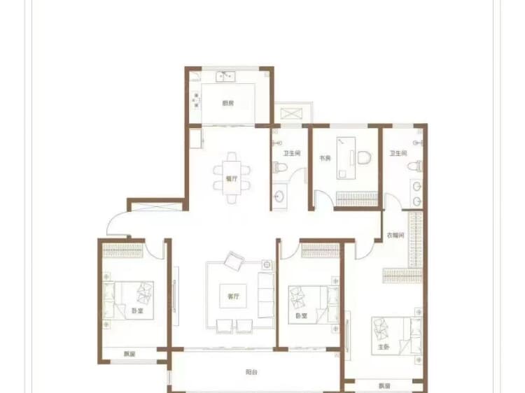 日照中心云筑4室2厅2卫户型图