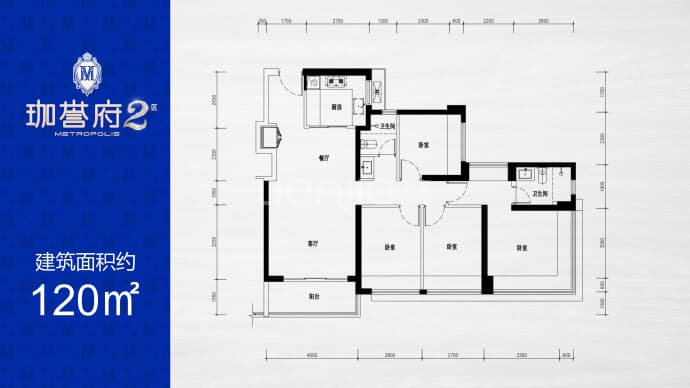 鸿荣源珈誉府2区--建面 120m²