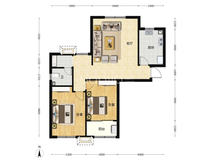 明湖·壹品--建面 106.68m²